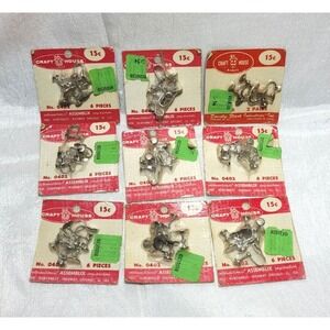 9 Packages of Vintage Blank Earring Screwbacks for Jewelry Making - NOS